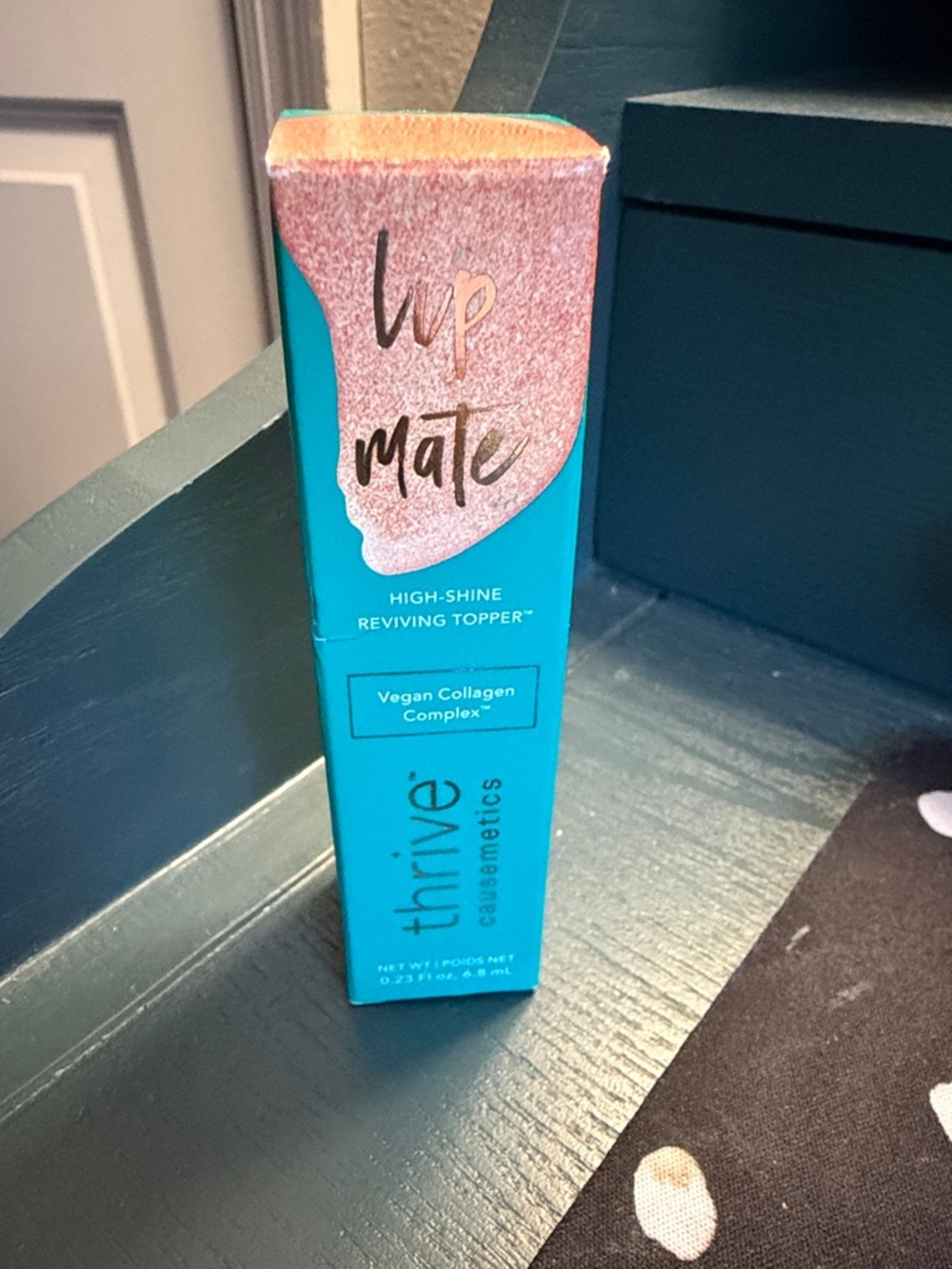 thrive causemetics Lip Mate High-Shine Topper - Teal & Rose Gold Glitter